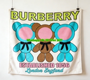 Burberry Turquoise Brown Teddy Bear Flannel Sofa Throw Blanket for Wall Decor B054